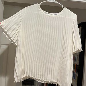 Express White Pleated Top